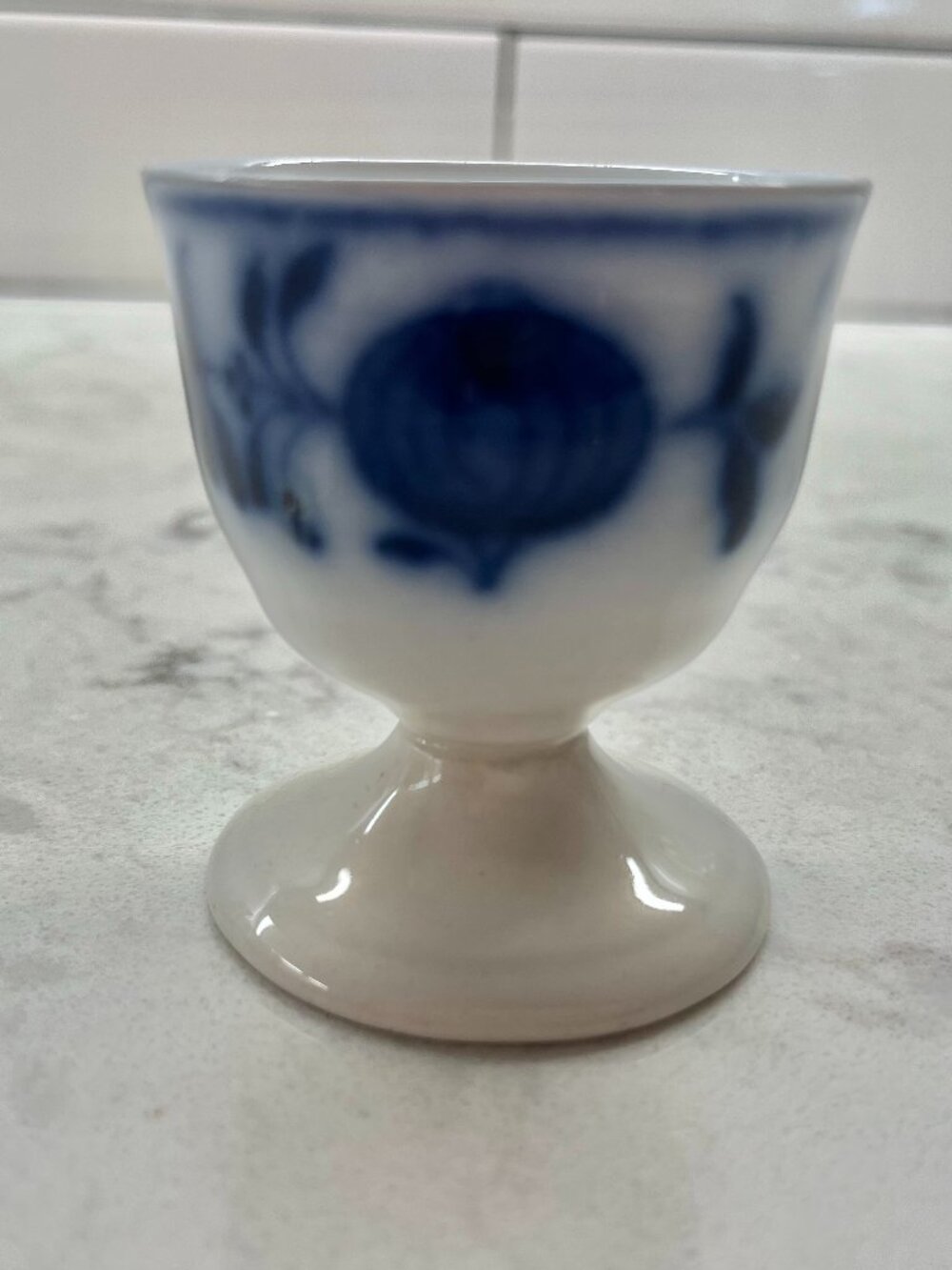 Antique Johnson Brothers Holland Flow Blue "Blue Onion" Single Egg Cup